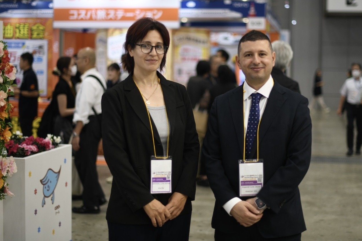 Atra with Mr. Drici at Tourism Expo Japan